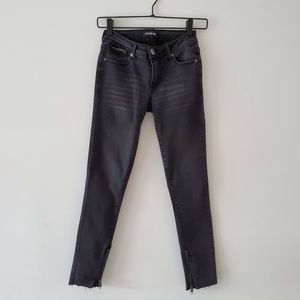 Edgy Black Denim Washed Skinny Fit Ankle Jeans